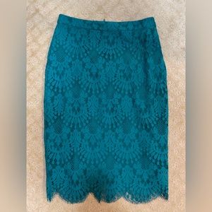 BEBE LACE TEAL BLUE SKIRT